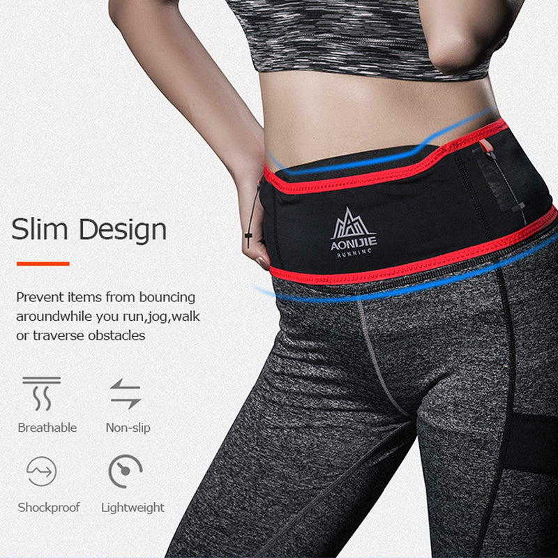 AONIJIE Hydration Belt Running Fanny Pack, with 250ml Soft Water Bottle Flask Phone Holder for Trailing Running Climbing Jogging Cycling Workout Fitness 3 Colors (Black, M/L) Black