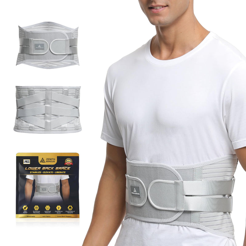 Lumbar Support, Lower Back Brace Support for Lower Back Pain Relief, Scoliosis, Herniated Disc, Sciatica - Adjustable, Removable Metal Plate, Machine Washable - Men and Women (Medium) Medium - BeesActive Australia