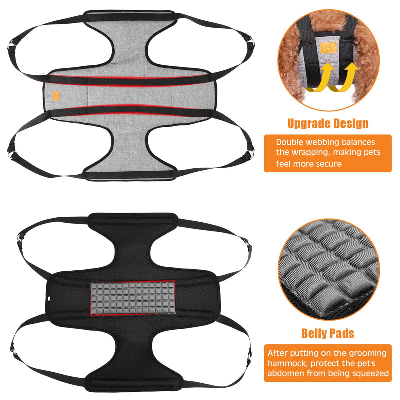 Ownpets dog grooming hammock, hammock harness with 4 hooks, for bathing, washing, grooming and nail trimming, S Width: 29cm, Length: 44.7cm, Legs spacing: 16cm - BeesActive Australia