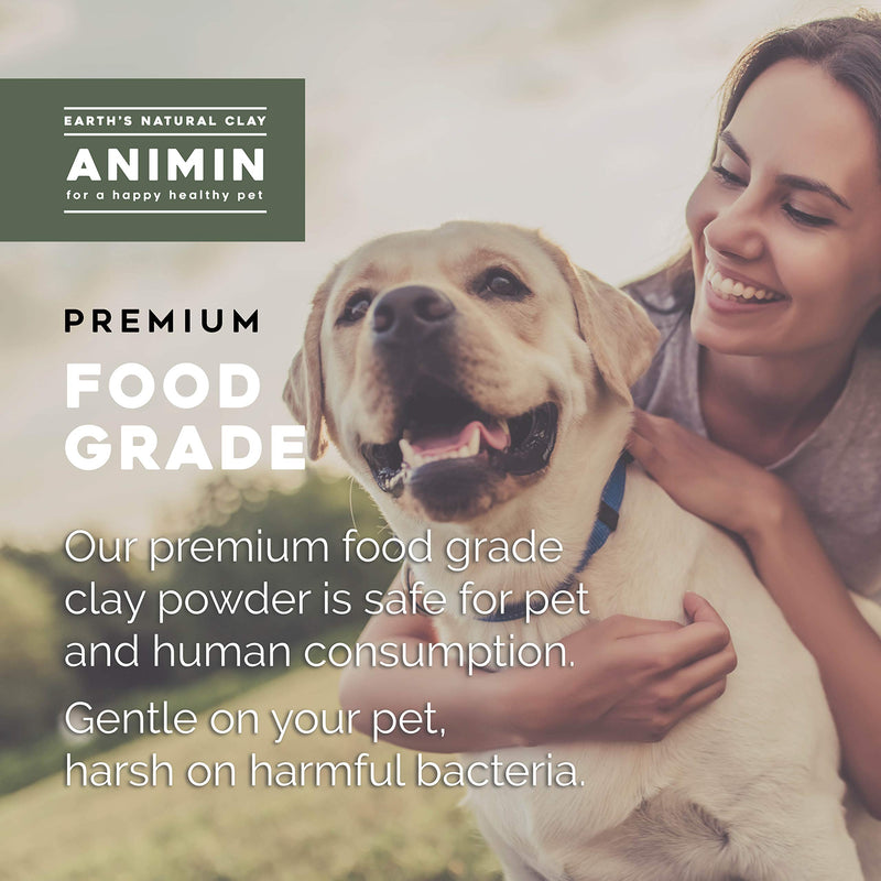 Earth's Living Animin Calcium Bentonite Clay for Pets | 13 oz | Alkalizing Detox Powder Relieves Arthritis, Diarrhea etc | Cleanses Toxins, Parasites, Bacteria | Supports Digestive and Immune System - PawsPlanet Australia