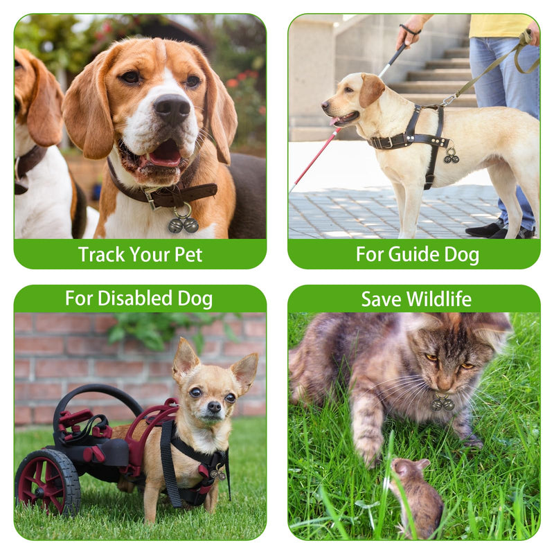 Dog Bells for Pet Tracking, 2 Pcs Extra Loud Dog and Cat Bells for Collar, Copper Bells with Quick Clips, Durable Iron Split Ring & Lobster Bell Clip - BeesActive Australia