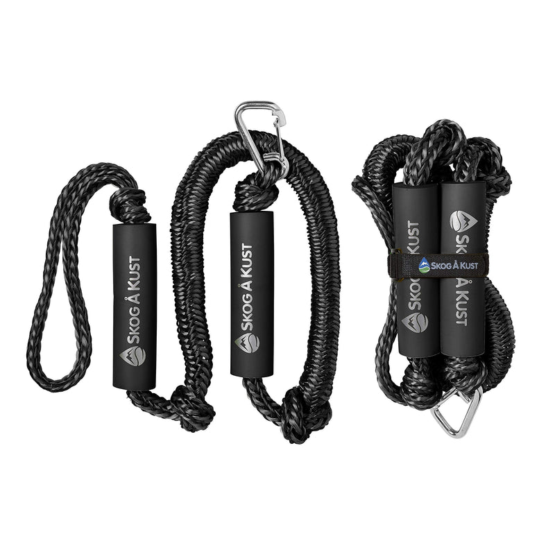Skog Å Kust Premium PWC Bungee Dock Lines 2-Pack: 4 & 6 Foot Lengths Black - BeesActive Australia