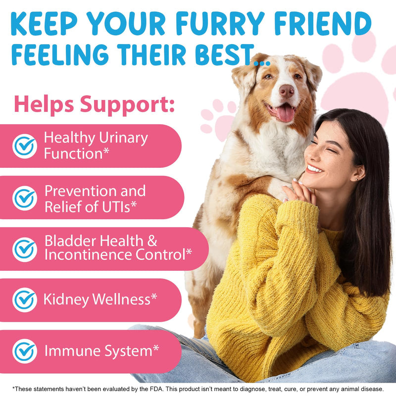 Urinary Tract Infection Support for Dogs – Natural Herbal UTI Care Drops with Cranberry Extract, Kidney & Bladder Supplement Drops