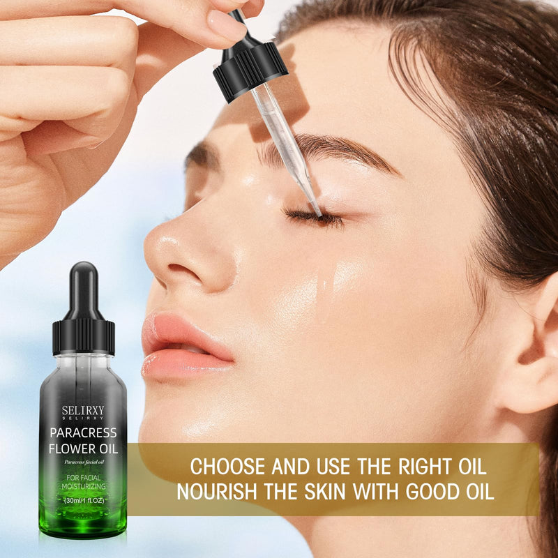 Organic Paracress Facial Oil & Helichrysum Balm Bundle — Anti-Aging Moisturizing Facial Oil + Helichrysum Balm with Beeswax & Almond Oil for Dry Skin, Stretch Marks & Scars, Skin Firming & Glow