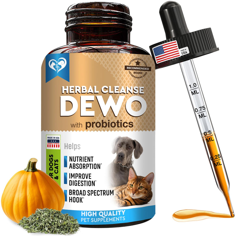 Natural Intestinal Defense for Dogs & Cats – Herbal Cleanse with Black Walnut & Probiotic – Promotes Healthy Gut & Flora Balance – Advanced Broad Spectrum Formula – Made in USA
