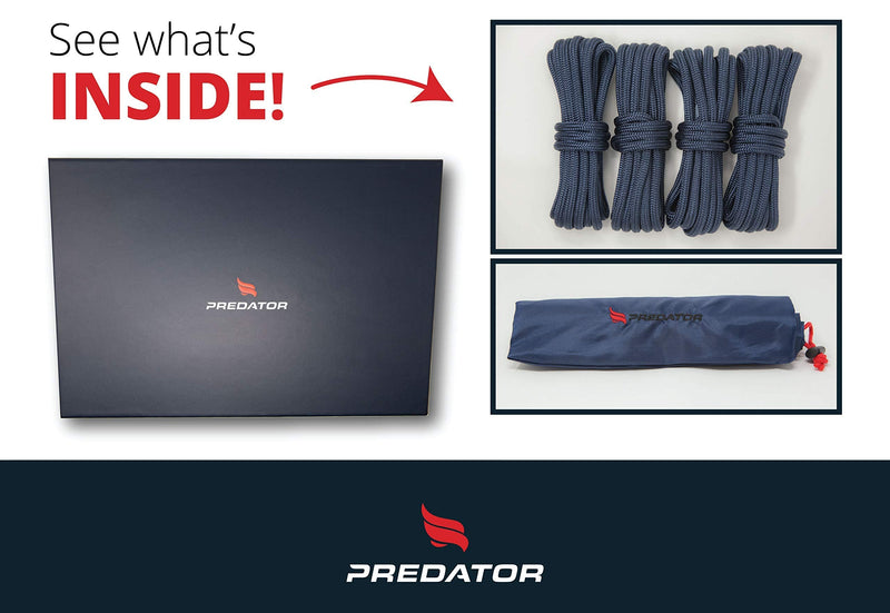 NZ Hi-Performance Dock Lines Bag Set | 3/8" x 15' Double Braided Nylon Dock Line with 12 Inch Eyelet | Ropes for Boats (Navy Blue)