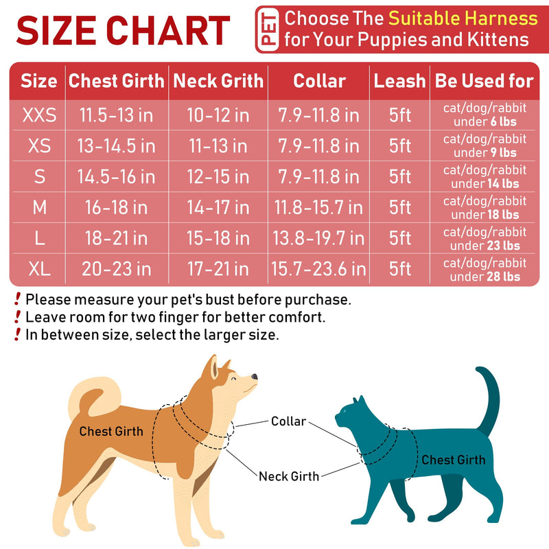 GAMUDA Small Dog Harness Collar and Leash Set, Step in No Chock No Pull Soft Mesh Adjustable Dog Vest Harnesses Plaid Reflective for Dogs Puppy Cats Kitten Rabbit (Red, S) Red - BeesActive Australia