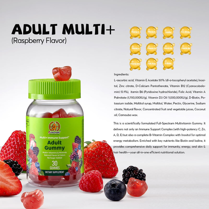 Women's Multivitamin Gummy Pack, 3 Support for Hair Skin Nails Sleep Daily Health, Vitamins A, D, C, E, Biotin, Ashwagandha, Folic Acid, Adult Chewable Vitamin, Berry Flavor, 15 Day Supply - 90 Count Women 30 Count (Pack of 3)