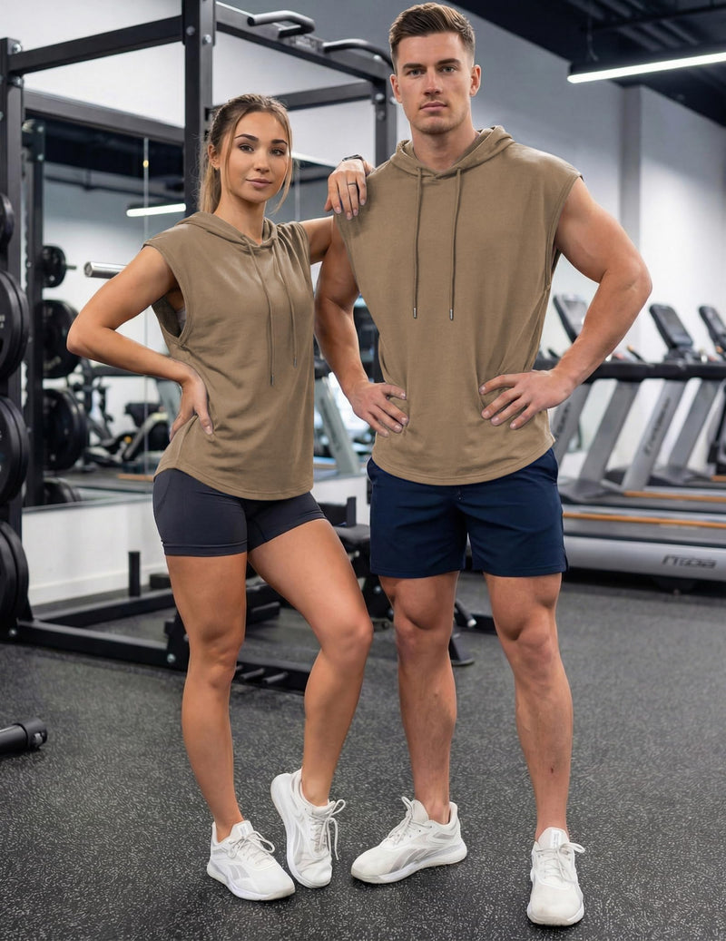 JMIERR Men's Drawstring Hooded Shirts - Casual Loose Fit Cotton Hoodies Tee Shirt for Daily Wear Khaki XX-Large - BeesActive Australia