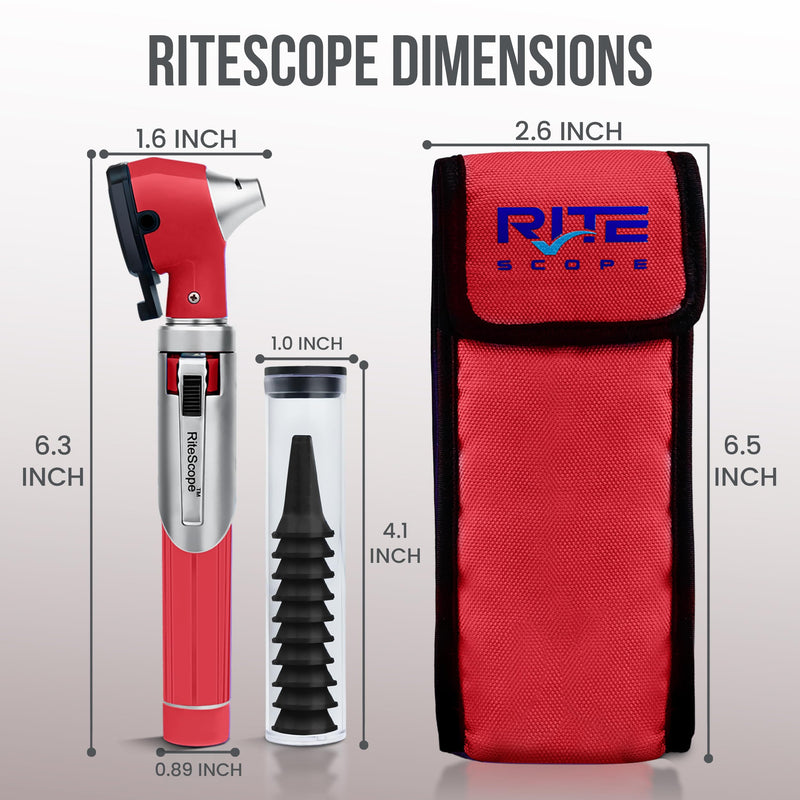 Otoscope with Light - Complete Set of Ear Scope for Examination at Home - Ear Infection Detector - Red - BeesActive Australia