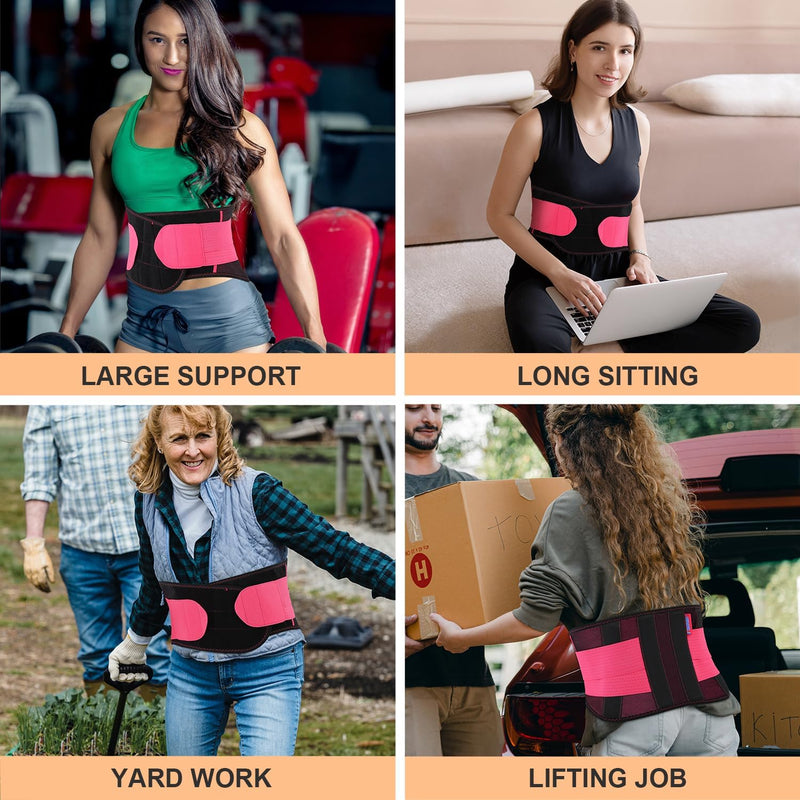 2.0 Version Lower Back Brace for Pain Relief, Back Brace for women Lifting at Work, Back Brace for Herniated Disc and Sciatica, Back Support Belt for Women (Red,S/M Fits 26"-32"Belly Waist) Red Small/Medium (Pack of 1) - BeesActive Australia