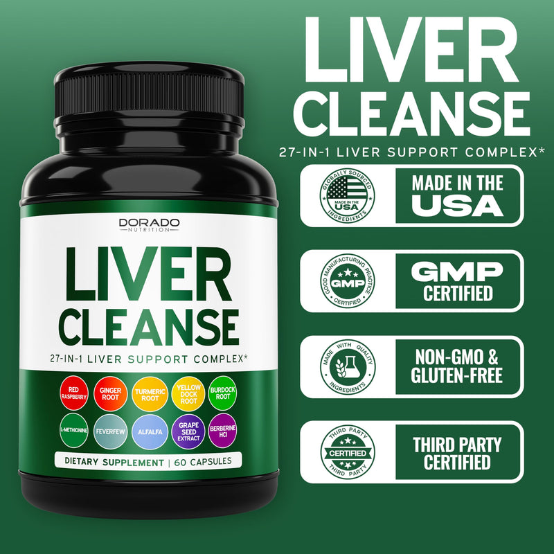 Liver Cleanse Detox & Repair (27 in 1 Formula - Milk Thistle, Dandelion Root, Turmeric, Artichoke Extract & More) - Detox Cleanse Supplement, Liver Support for Adults, Vegan - 60 Capsules - BeesActive Australia