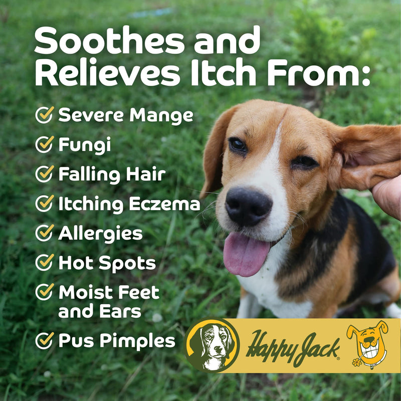 HAPPY JACK Mange Medicine & Treatment for Dogs & Horses - Brings Soothing Itch Relief to Severe Mange, Fungi, Allergies, Eczema & Most Dog Skin Irritation (8 oz) - PawsPlanet Australia