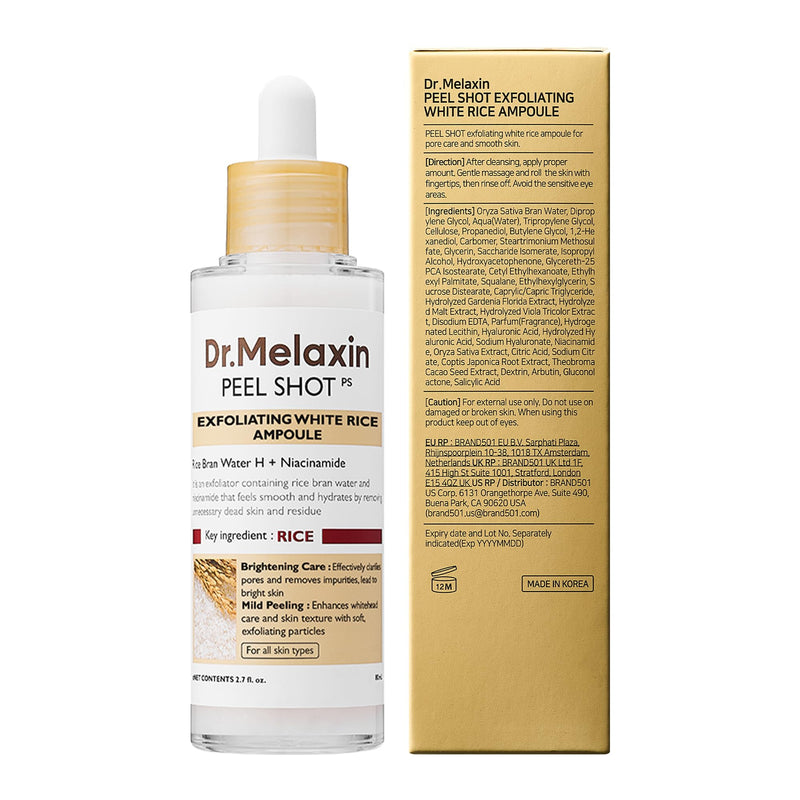 Peel Shot Glow White Rice Peeling Ampoule, Soft Exfoliating Face and Body Scrub Dead Skin Cells Remover for All Skin Types korean skin care 80ml - BeesActive Australia