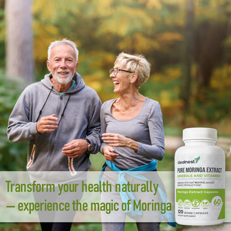 Pure Moringa Extract Capsules – 20:1 (20,000 mg) Potent Formula – Vegan Superfood Supplement with Vitamins & Minerals – Energy, Immunity, Digestion & Mood Support – 120 Capsules – Non-GMO, Gluten-Free