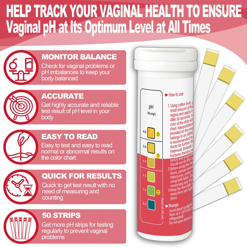 50ct Vaginal pH Test Strips for Women, Easy to Use for Quick & Accurate Results - pH Balance Test Strips for Women to Monitor Feminine Hygiene & Detect Any Imbalances, Easy to Read Results - BeesActive Australia