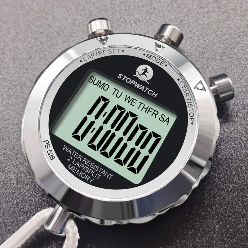 Stopwatch, Metal Stop Watch for Sports 10/100/400 Laps, Stopwatches Timer for Coach Sports Running with 0.01second & 0.001second Timing, Conutdown, Alarm 2 Lap Metal - BeesActive Australia