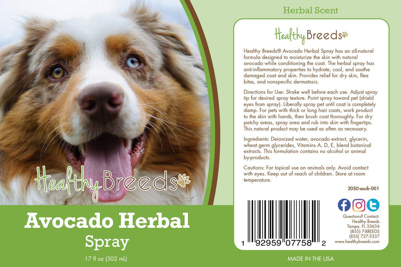 Healthy Breeds Australian Shepherd Avocado Herbal Spray 17 oz
