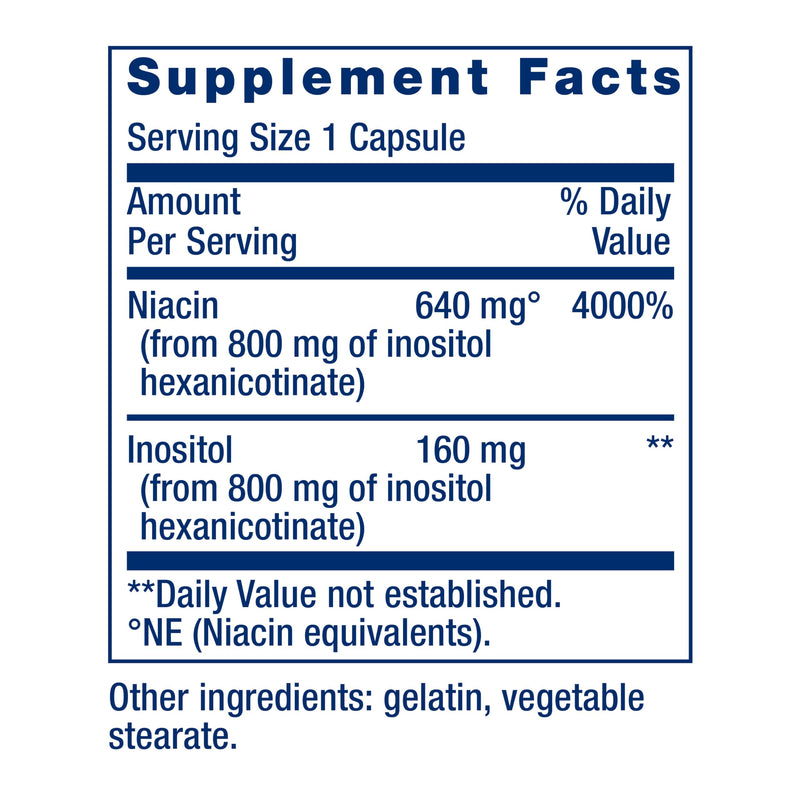 Life Extension No Flush Niacin,B3 for Heart Health,Cholesterol & Energy Support,Non-GMO,Gluten-Free,100 Capsules,(Pack of 2) 100 Count (Pack of 2)
