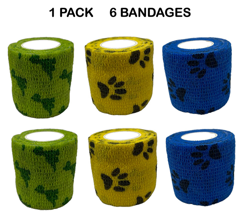 AURPET Self Adhesive Bandage Wrap Strong Vet Tape for Medical Wrap, Best Dog Bandages for Wounds or Dog First Aid Cohesive Bandage wrap Sports wrap Self Stick Bandage wrap (Green) Green