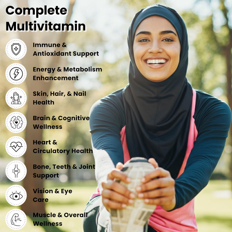 SHIFAA NUTRITION Halal Vitamins, Multivitamin for Women & Men – Comprehensive Support for Heart, Brain, Eye & Immune Health – Gluten, Dairy & Egg Free Mens Vitamins Multivitamin (45 Day Supply) 90 Count (Pack of 1)