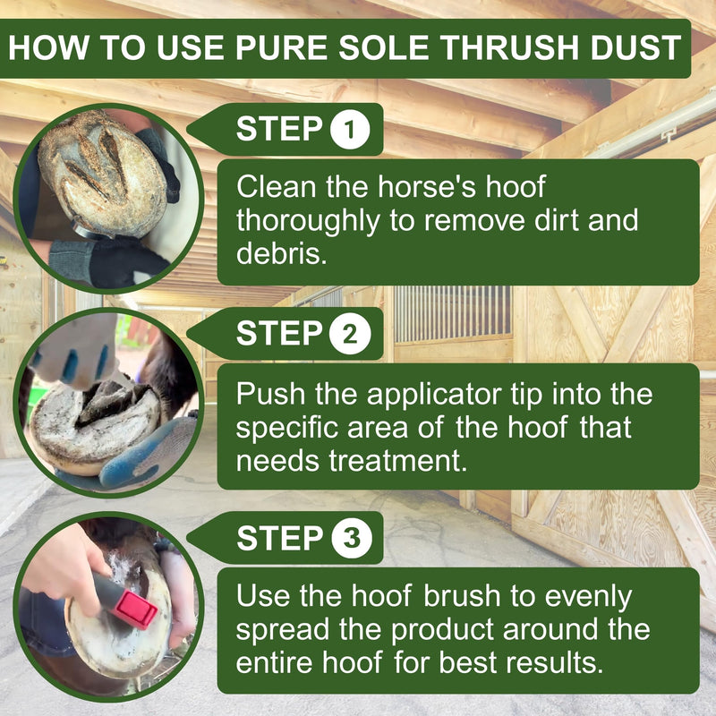 Pure Sole Severe Thrush Treatment for Horses - Hoof Cleanse (16 oz.) and Thrush Dust Powder (2 oz.) Bundle