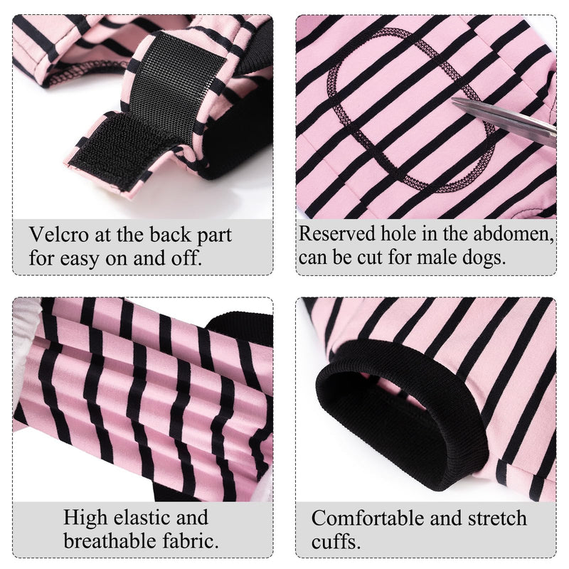 Cyponpy dog bodysuit with Velcro fastener surgery body for dogs after surgery castration bitch male dogs surgery body pet shirt dog leak protection dog body operation wound protection suit for small medium and large dogs M pink - BeesActive Australia