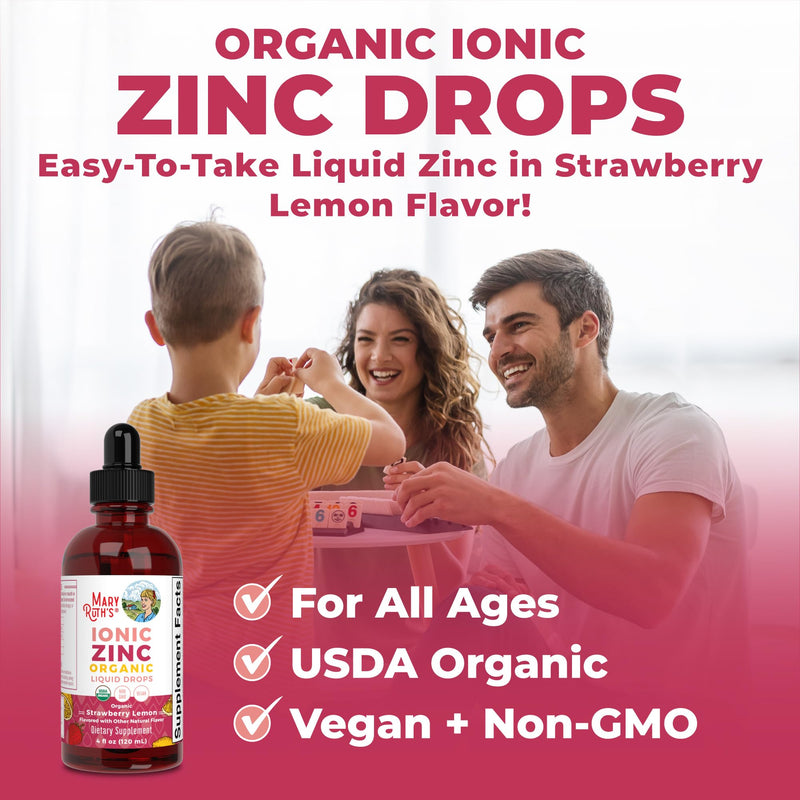 MaryRuth Organics Strawberry Lemon Ionic Zinc, 4 FZ - BeesActive Australia