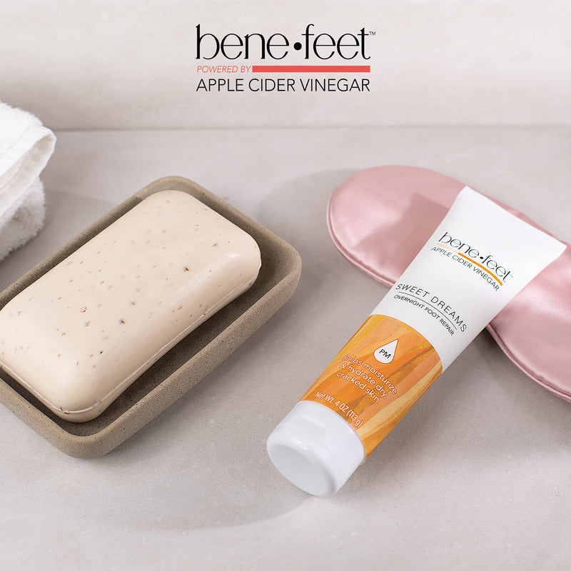 Benefeet Sweet Dreams Overnight Foot Repair - Night Cream for Detox, Moisturize & Soften Dry Cracked Skin, With Apple Cider Vinegar, Turmeric & Borage Oil, 4oz 4 Ounce (Pack of 1) - BeesActive Australia
