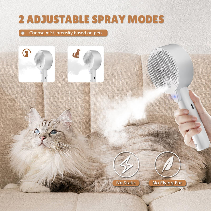Cat Steam Brush for Shedding Spritz Defur Comb for Cats Cloud Care Cat Brush for Indoor Cats Shedding Steam Cat Brush for Long Short Hair Cats Dogs 2024 New Spray Pet Grooming Brush for Massage Clean - BeesActive Australia