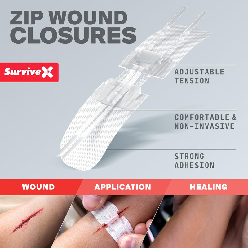 SurviveX Zip Stitch Wound Closure Kit - No Stitches Needed