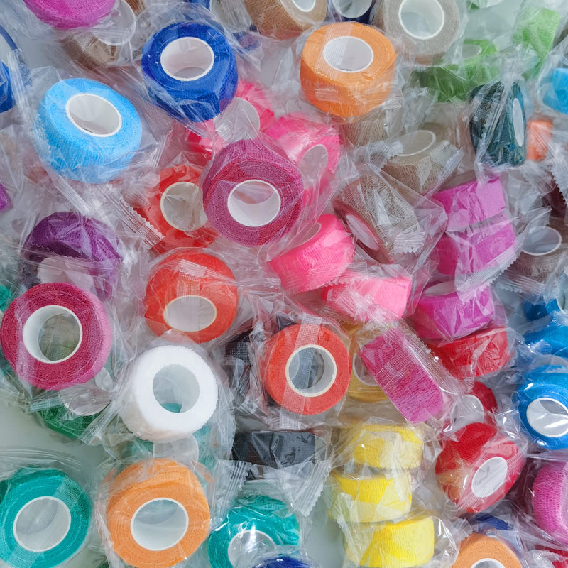 BQTQ 96 Rolls Self Adhesive Bandage Wrap Tape 1 Inch Self Adherent Wrap Self Stick Bandage Athletic Wraps Tape Stretch Bandages for Wrist Ankle Swelling Sprains (Rich Color) Rich Colors - BeesActive Australia