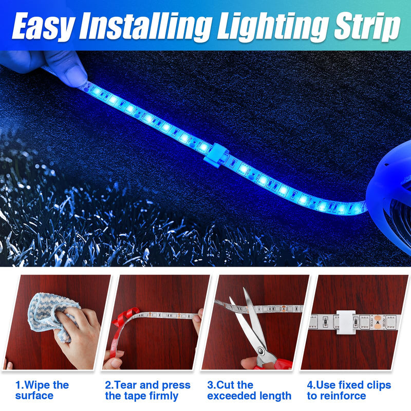 LED Boat Lights 32.8ft (2 Rolls of 16.4ft), Waterproof Boat Interior and Navigation Lights (Blue) 32.8FT Blue