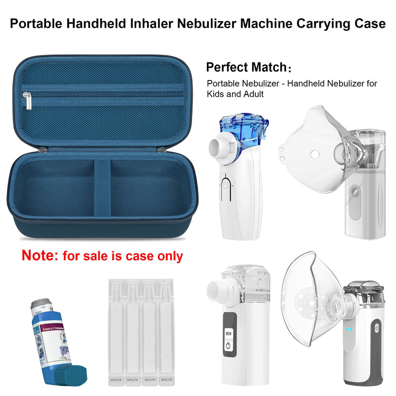 Elonbo Carrying Case for Portable Handheld Inhaler Nebulizer Machine for Adults and Kids, Asthma Inhaler Travel Case, Handheld Mesh Atomizer Machine Holder, Inhaler Spacer Bag, Dark Blue - BeesActive Australia