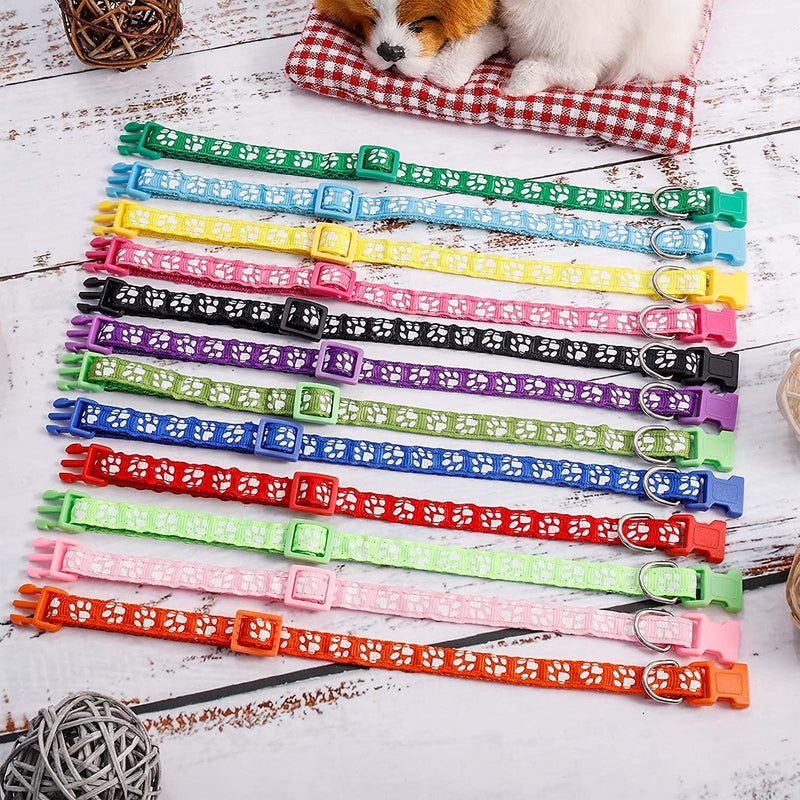 12 Pack Puppy Collars for Litter, Adjustable Puppy ID Collars Soft Nylon Whelping Collars for Newborn Litter Puppy Pets S - BeesActive Australia