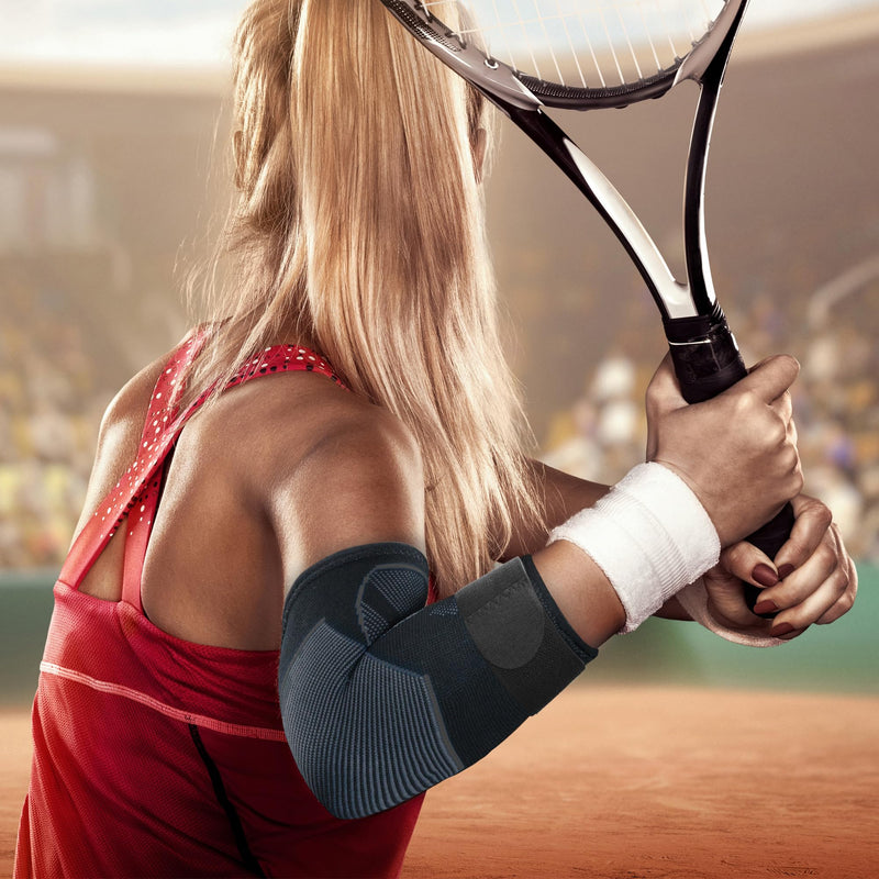 Arm Guards & Elbow Compression Sleeve (1 Pair)，Tennis Elbow Braces for Tendonitis and Tennis,Arm Supports Sleeves golfer relief for women & men sleeve for weightlifting Grey Small - BeesActive Australia