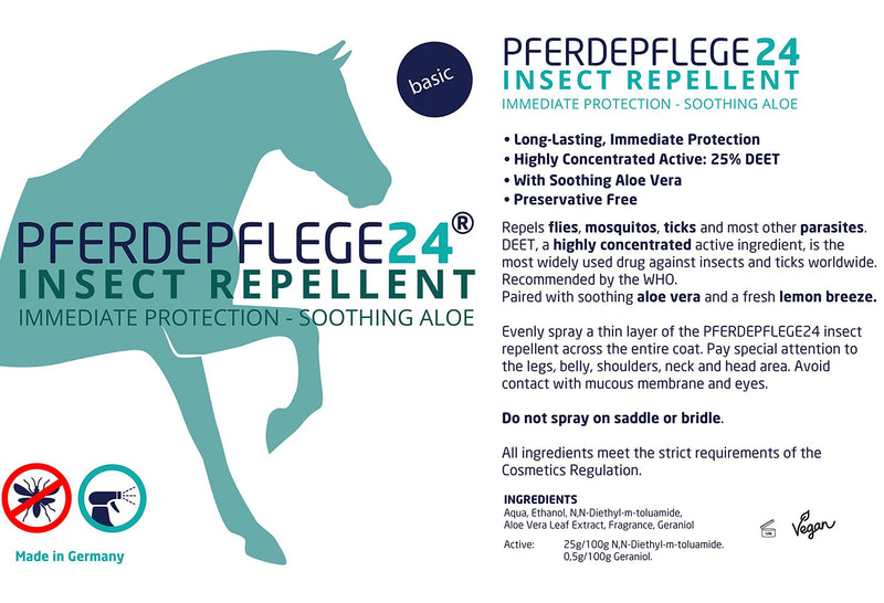 PFERDEPFLEGE24 Horse Fly Spray with DEET - Long-Lasting, Highly Concentrated Fly Repellent for Horses against Mosquitoes, Ticks, Midges & Horseflies - 500ml 500 ml