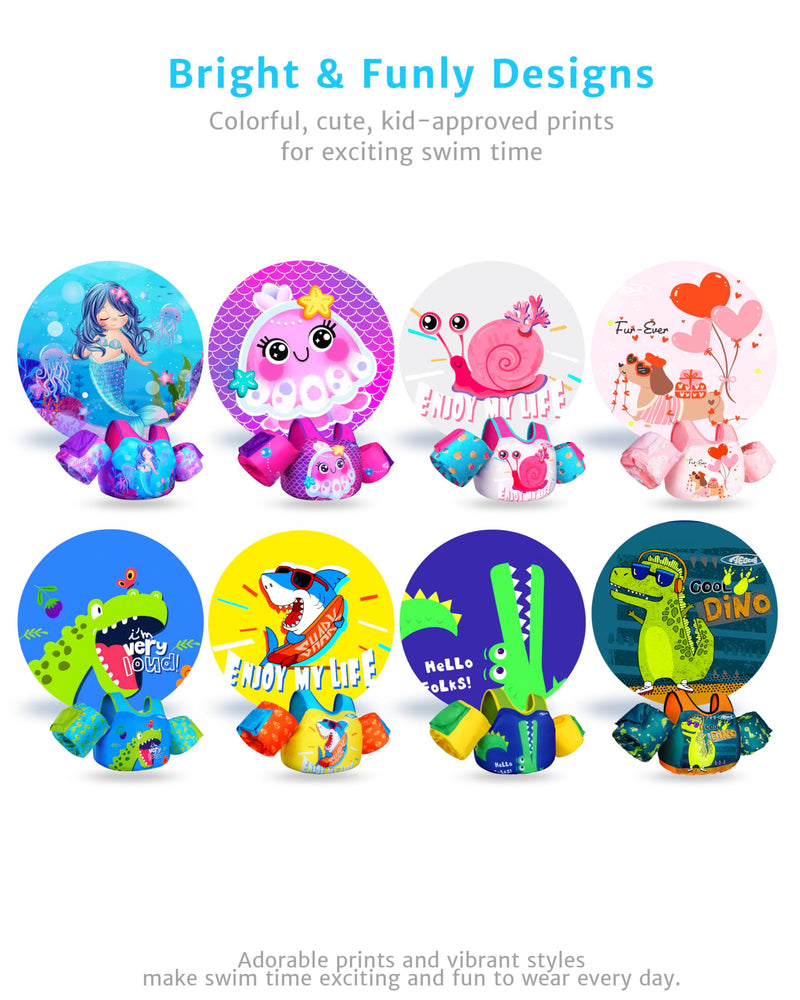 AEOCOO Puddle Float Jumper 20-30-50-60-70 Pounds, Toddler Swim Vest for 1-3-5-6-9 Years Old, Pool Floats with Swimming Arm Floaties Swim Jacket & Water Wings for Kids Swimmies, Boys, Girls, Niños Mermaid Fit 3-5-6-9 Years, 30-50-60-70 lbs