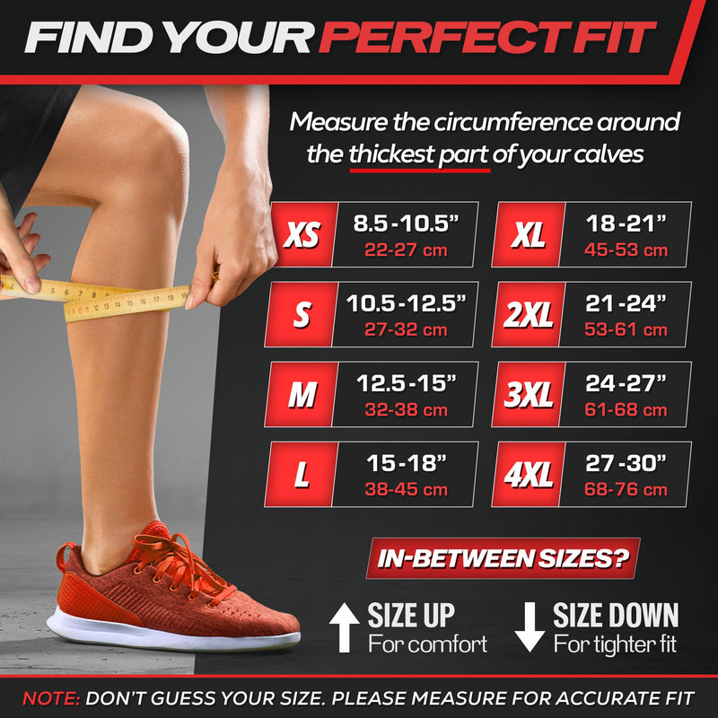 Rymora Calf Compression Sleeves Men Women - Leg Compression Sleeve Footless Socks - Shin Splint Relief Fitness Running Medium Black - BeesActive Australia