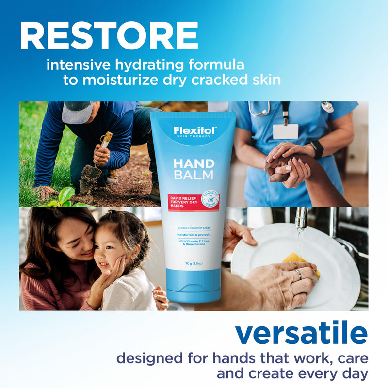 Flexitol Hand Balm, 10% Urea Hand Cream, for Frequent Handwashers | 2 oz | Exfoliates & Hydrates Dry, Cracked Hands, With Vitamin E, Shea Butter & Dimethicone, Non-Greasy, Visible Results in 1 Day 2 Ounce (Pack of 1)