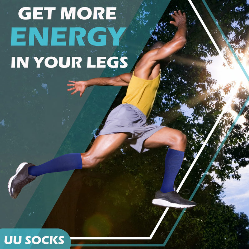 Compression Socks for Women and Men, 20-30 mmHg, Knee High, 3 Pairs Large-X-Large 01 Black/Black/Black