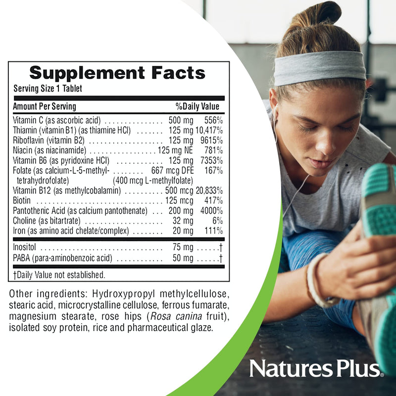 NaturesPlus Ultra-Stress with Iron, Sustained Release - 30 Vegetarian Tablets - Stress Relief Supplement with B-Complex & Vitamin C - Energy Booster, Mood Enhancer - Gluten-Free - 30 Servings 30 Count (Pack of 1)
