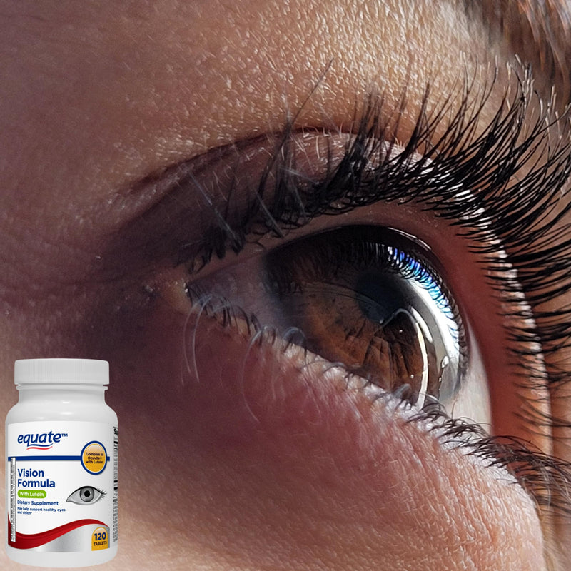 Equate Vision Formula with Lutein Tablets Dietary Supplement, 120 Count + me Gusta Sticker