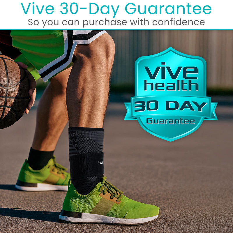 Vive Ankle Compression Sleeves with Straps - Brace for Women and Men - Support Wrap for Achilles Tendonitis, Sprains, Plantar Fasciitis, Pain Relief - 2 Pack (Large) Large - BeesActive Australia