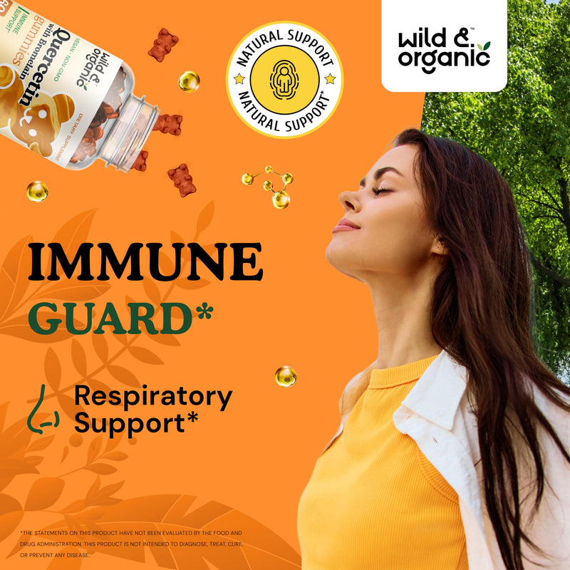 Quercetin with Bromelain Gummies 800mg - Immune Support Supplement Gummies w/ Quercetin Bromelain - Vegan Bromelain Quercetin Supplements for Respiratory Lung Health - 60 Non-GMO Quercetin Gummies - BeesActive Australia