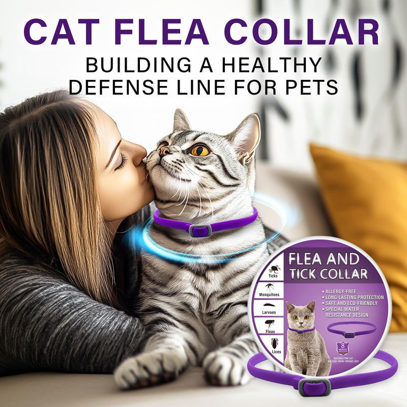 Tick flea collar for cats, flea collar for cats, effective protection for 8 months, adjustable and waterproof, suitable for all cats 1 piece - BeesActive Australia