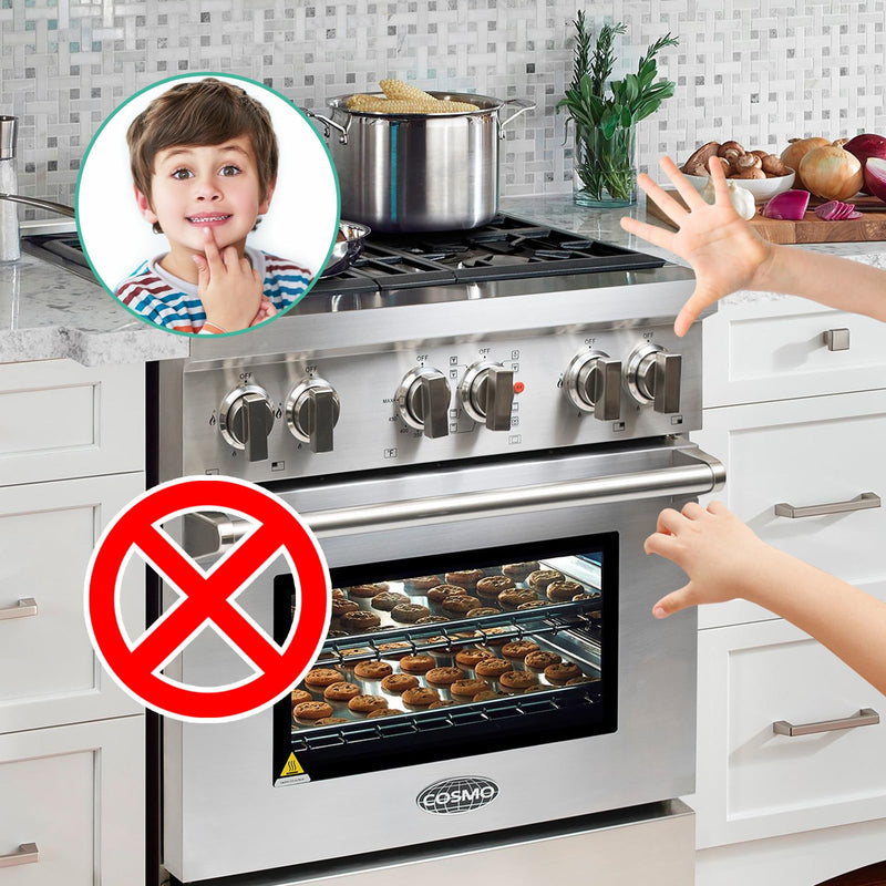 Stove Knob Safety Covers for Child 5-Pack Baby Proofing Kitchen Oven Knob Locks Universal Gas Burners Childproofing White