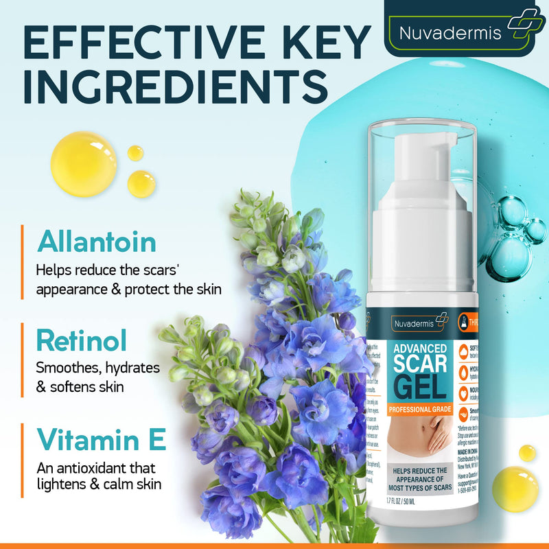 NUVADERMIS Silicone Scar Sheets & Scar Cream Gel - C-Section, Tummy Tuck, Keloid, Acne Removal Treatment - Advanced Post Surgery Supplies - Scars Removal Treatment - BeesActive Australia