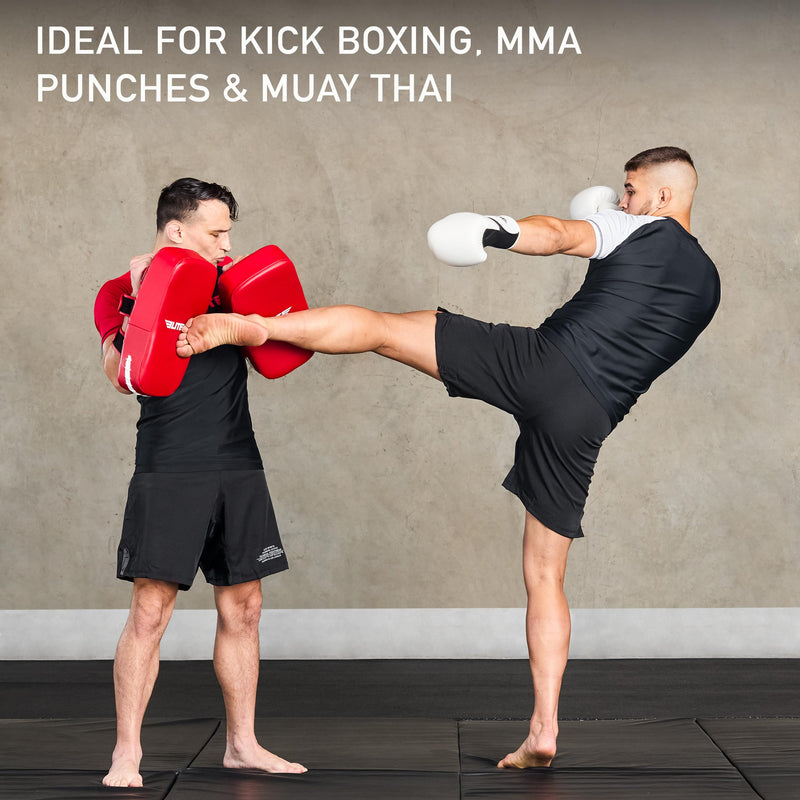 Elite Sports Muay Thai Kickboxing Training Pad for Kickboxing, MMA, Taekwondo, Karate. Ideal for Punches, Knees, and Kicks in Martial Arts Training (ONE PAD ONLY) Solid Red