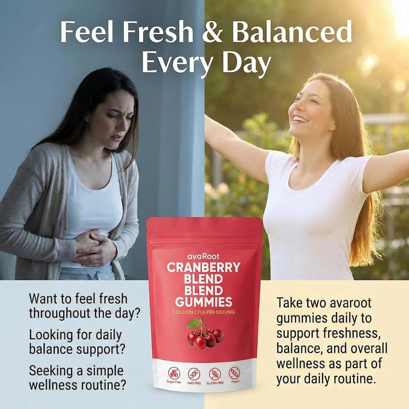 avaroot Cranberry Blend Gummies, Cranberry Probiotics for Women Vaginigal Health, Support Urinary Comfort, Healthy Smell, Yeast Balance and Flora, Immune Support, Feel Fresh & Confident, 60 Gummies
